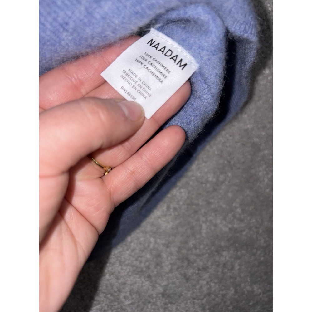 naadam cashmere sweater women blue medium (fits mire like a small) - Picture 4 of 11